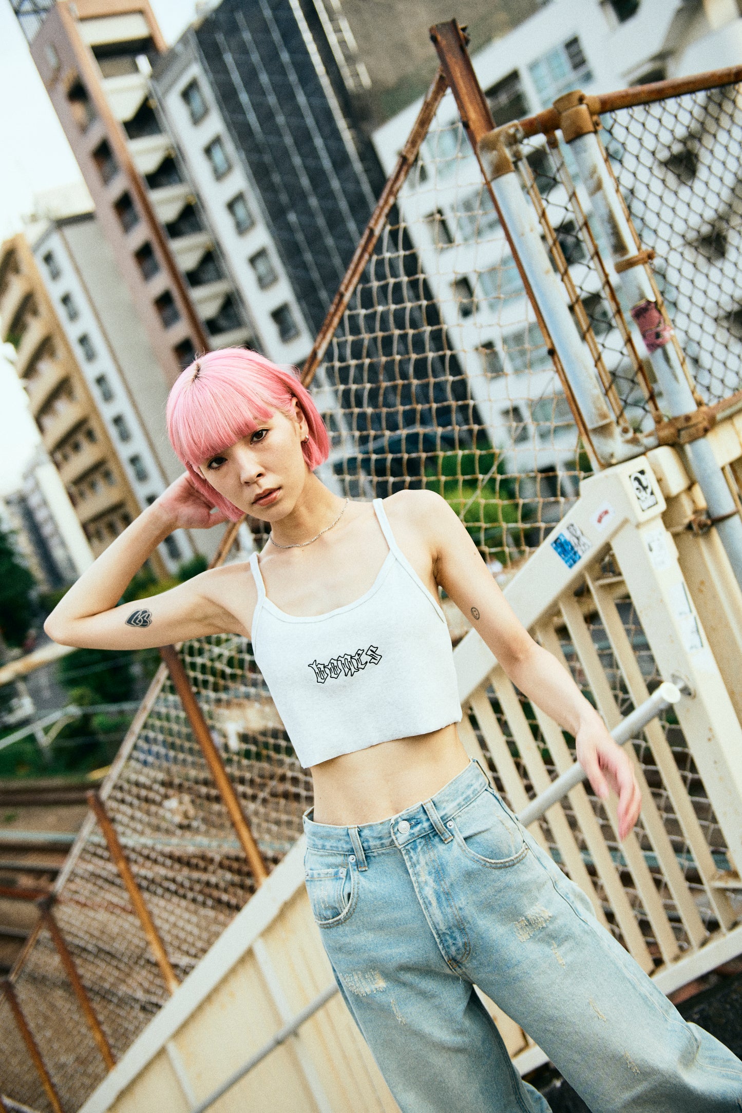 Bones Club Rib Crop - Snow Marle