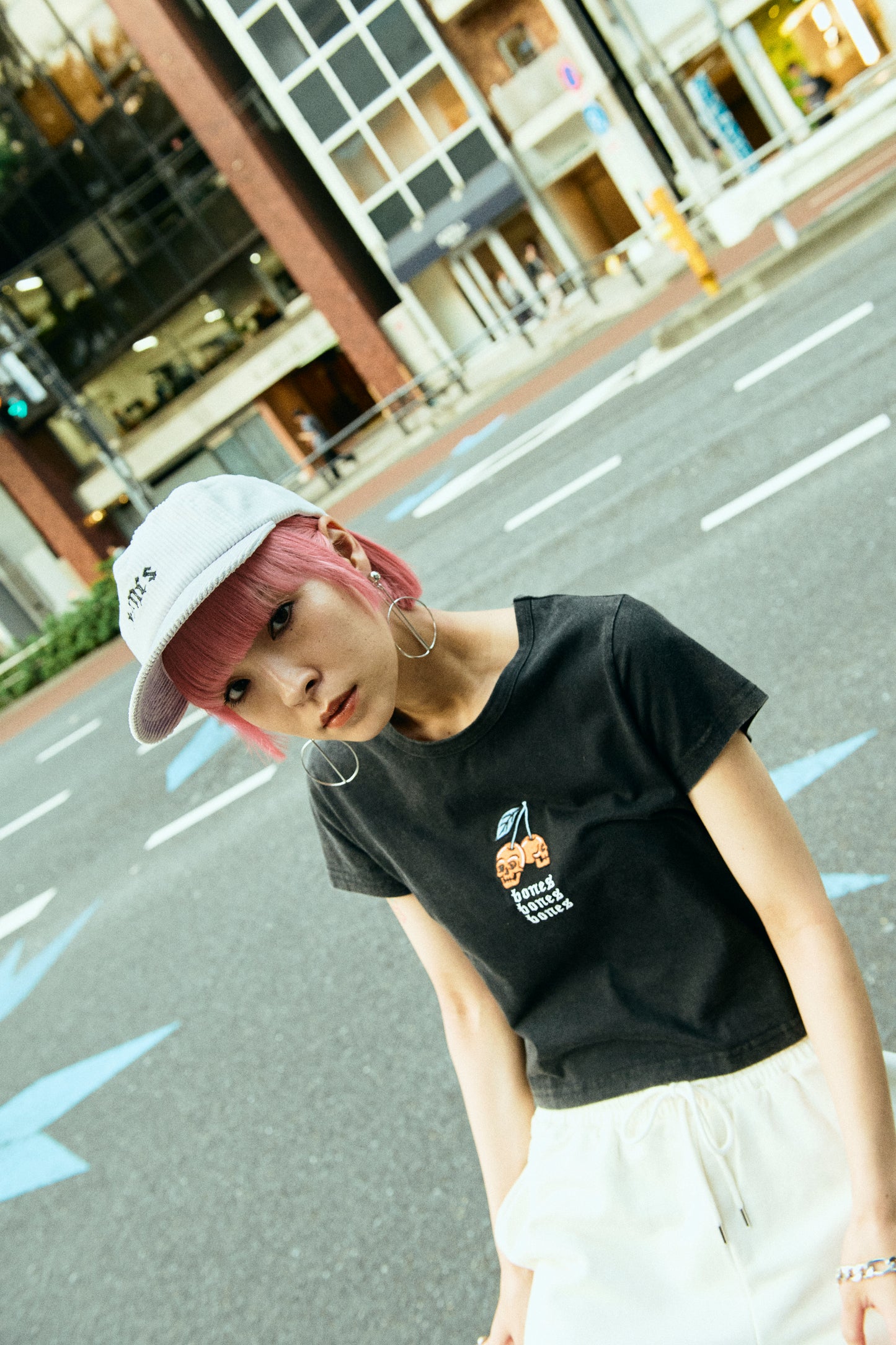 Cherry Bomb Baby Tee - Vintage Black