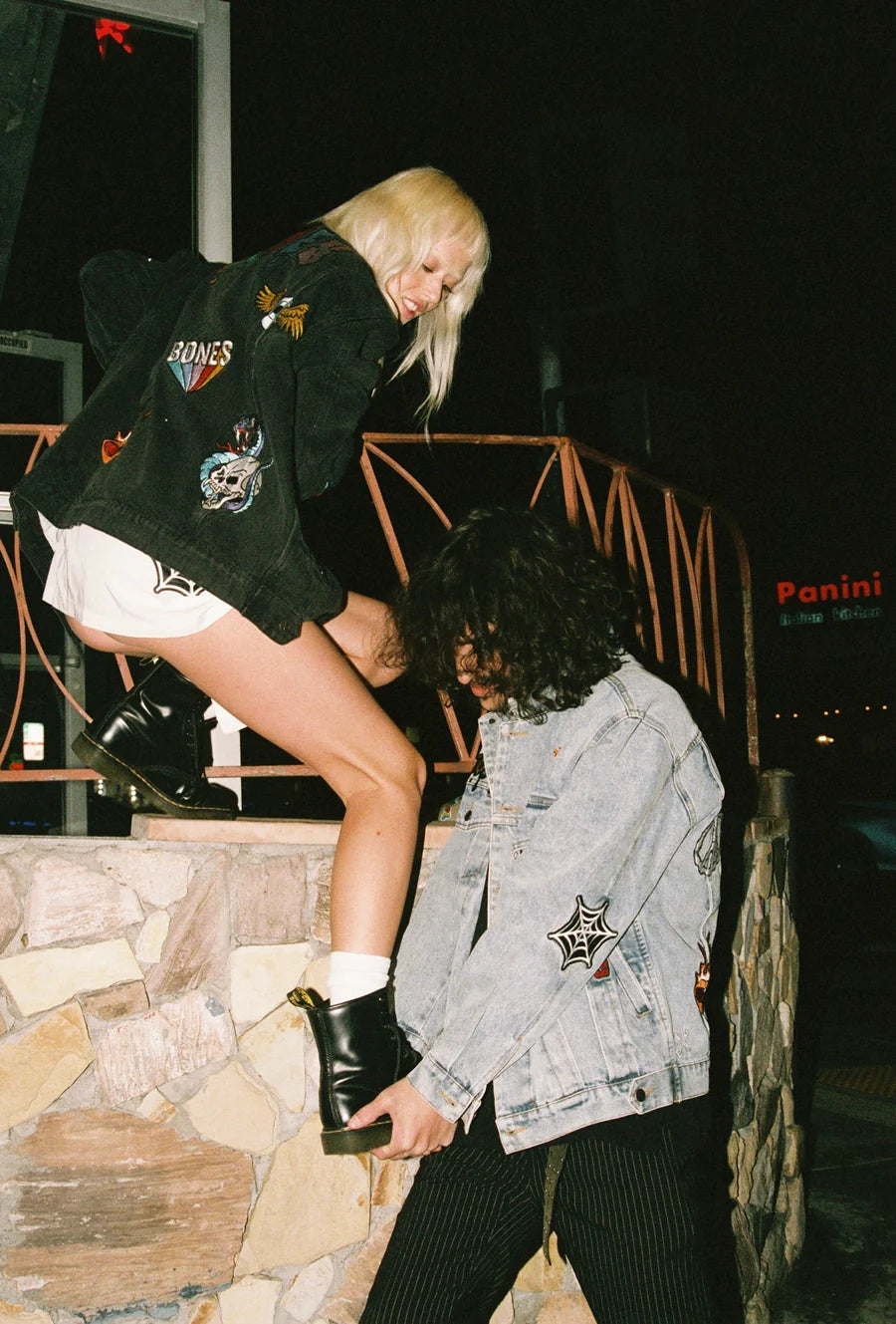 Acid Flash Patch Denim Jacket - Black