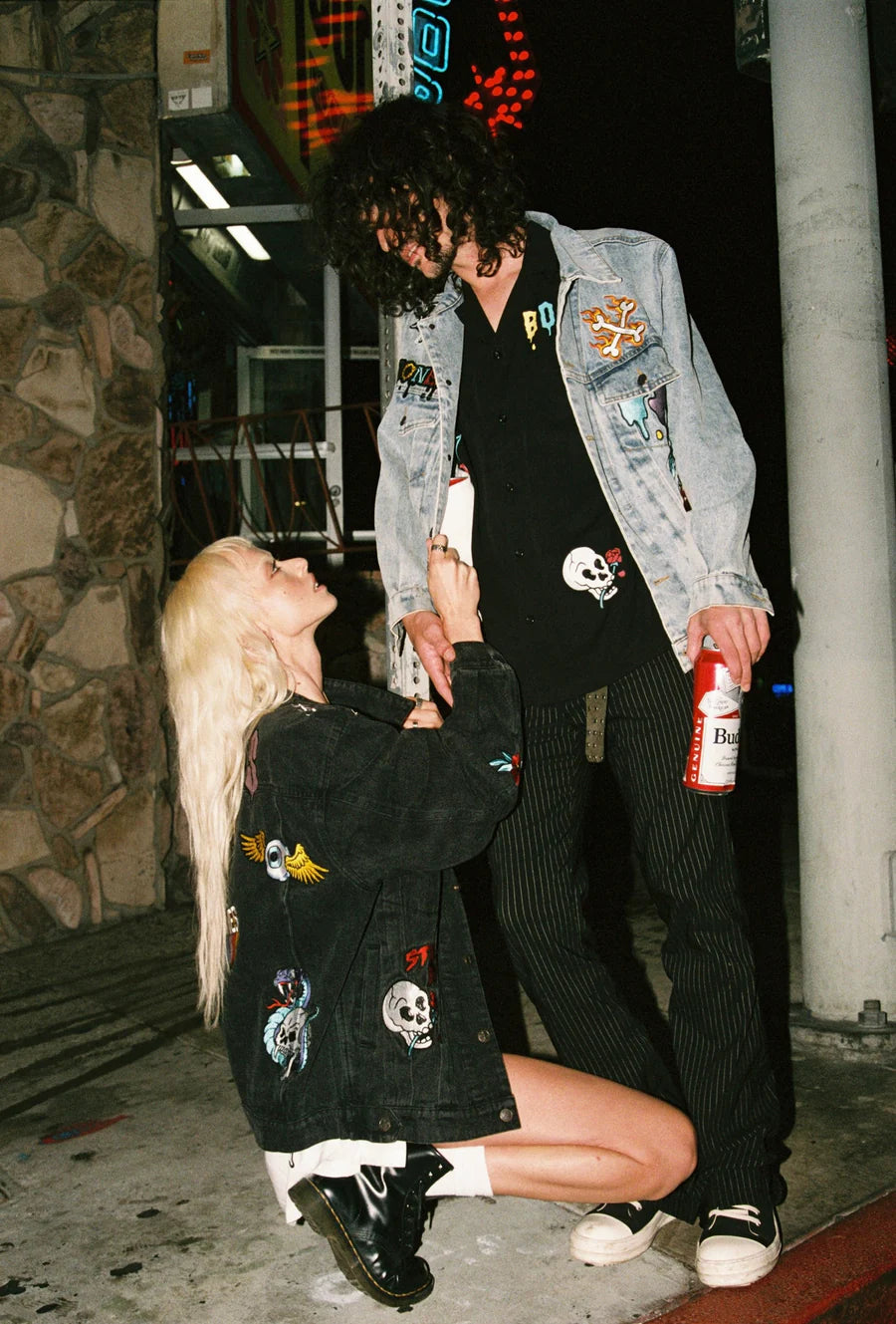 Acid Flash Patch Denim Jacket - Denim