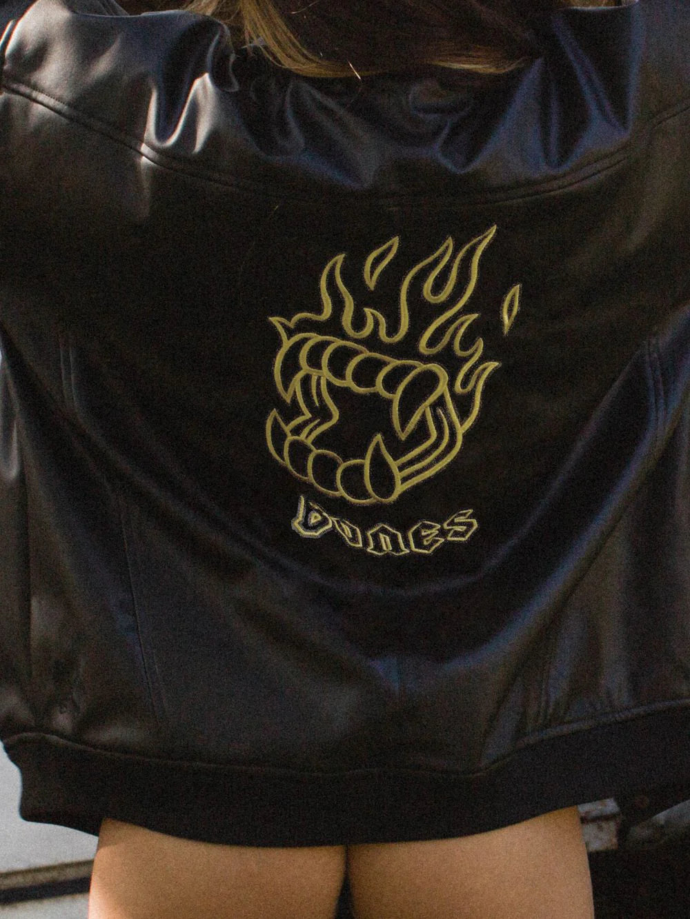 Hot Lips Bomber Leather Jacket