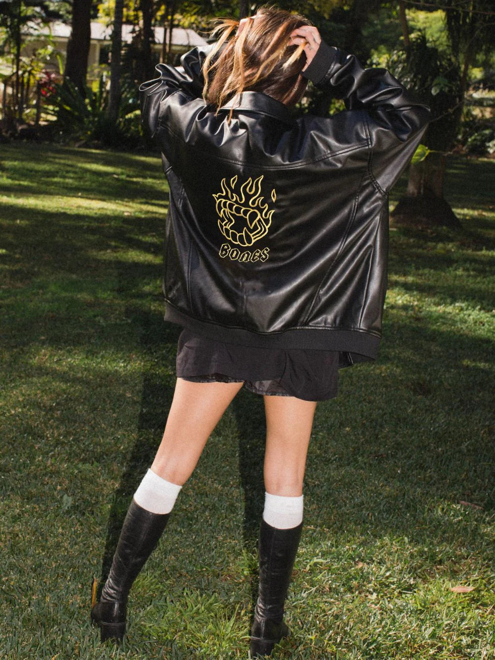 Hot Lips Bomber Leather Jacket