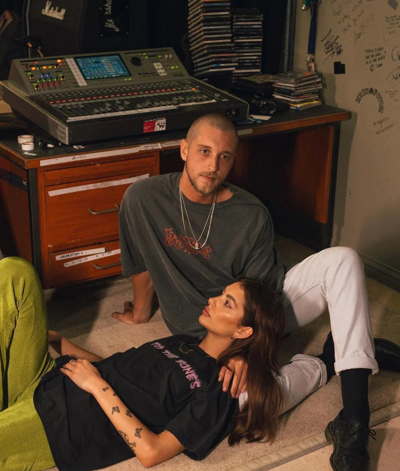 Purple Bad To The Bones Tee - Vintage Black