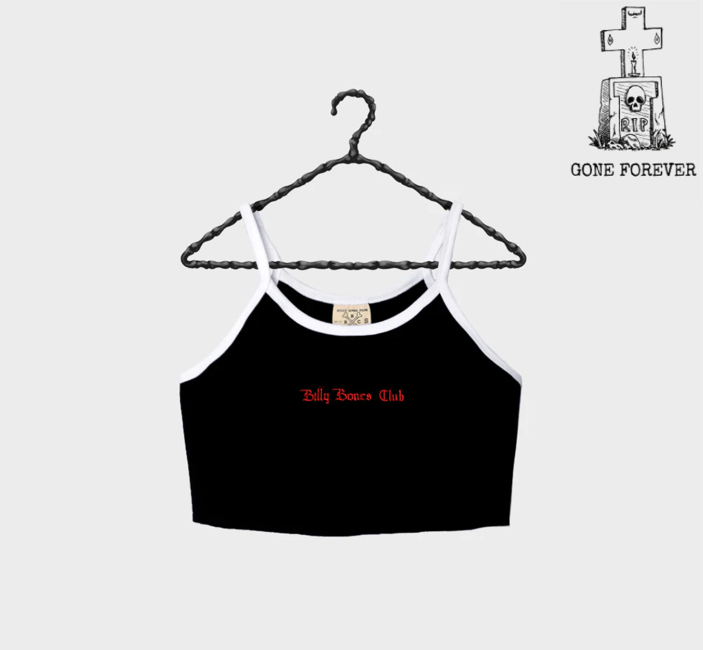 Two Tone Rib Crop - Vintage Black