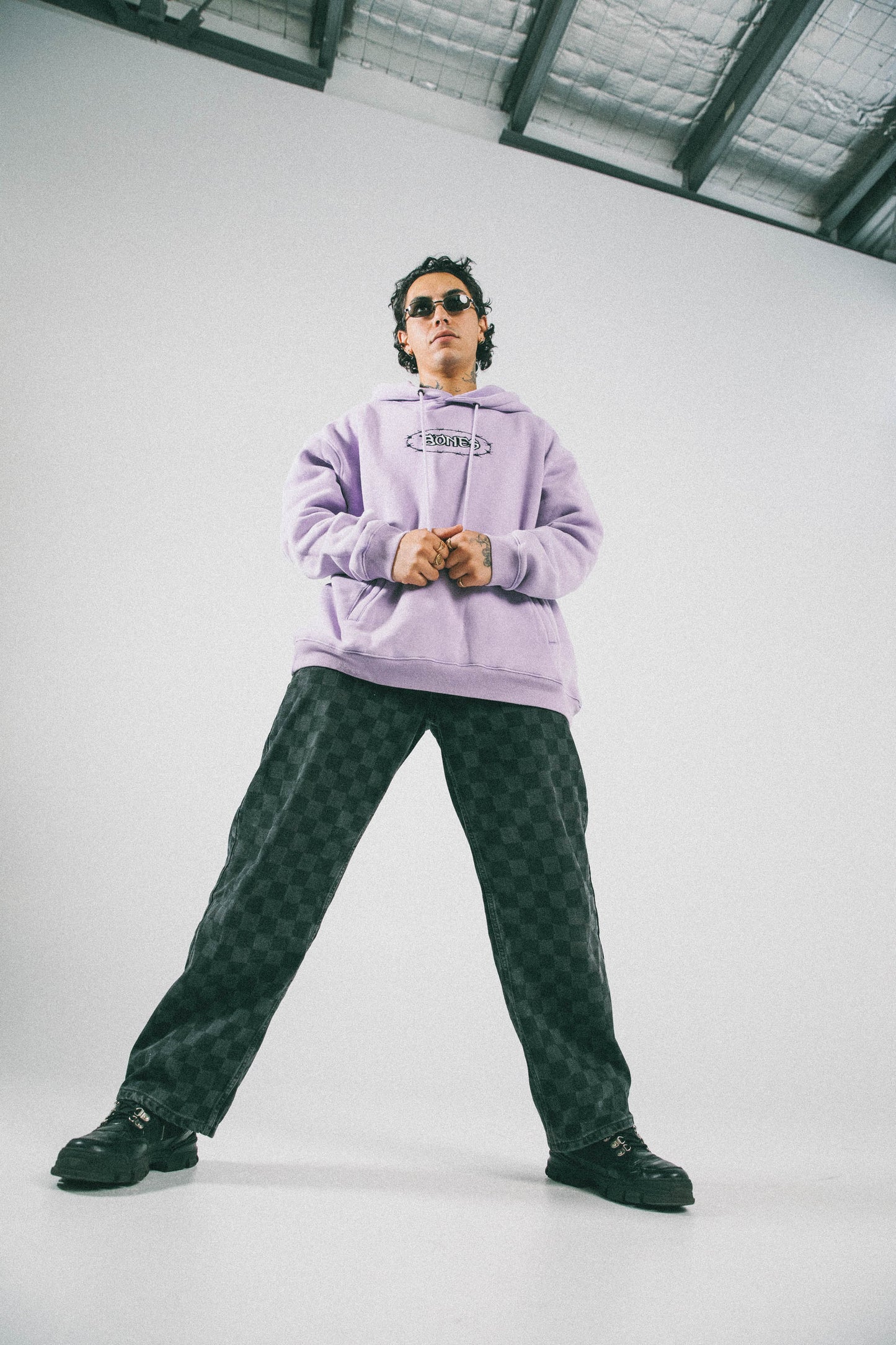 Bones Barb Hoodie - Washed Purple