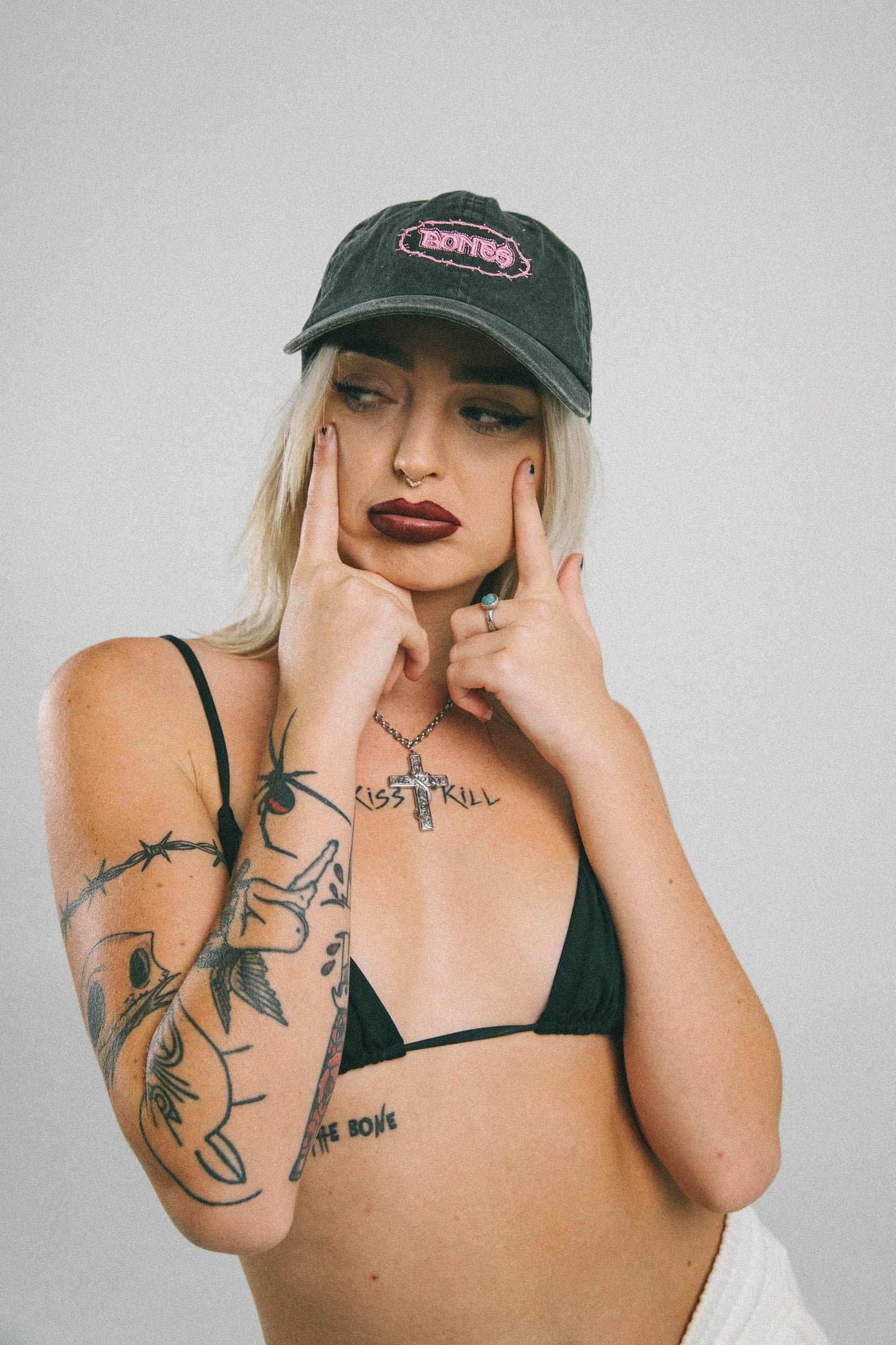 Bones Dad Hat - Washed Black