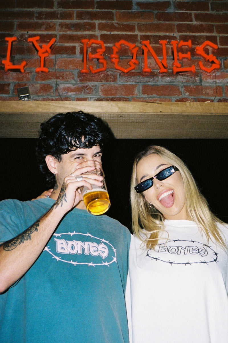 Bones Barb Tee - Washed Jade