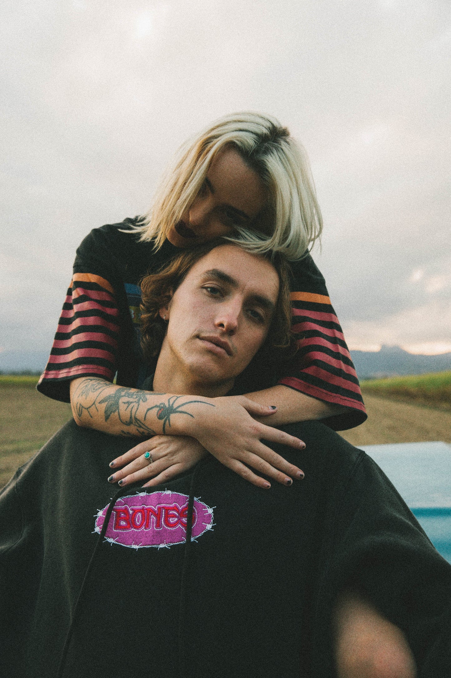 Bones Barb Hoodie - Acid Black