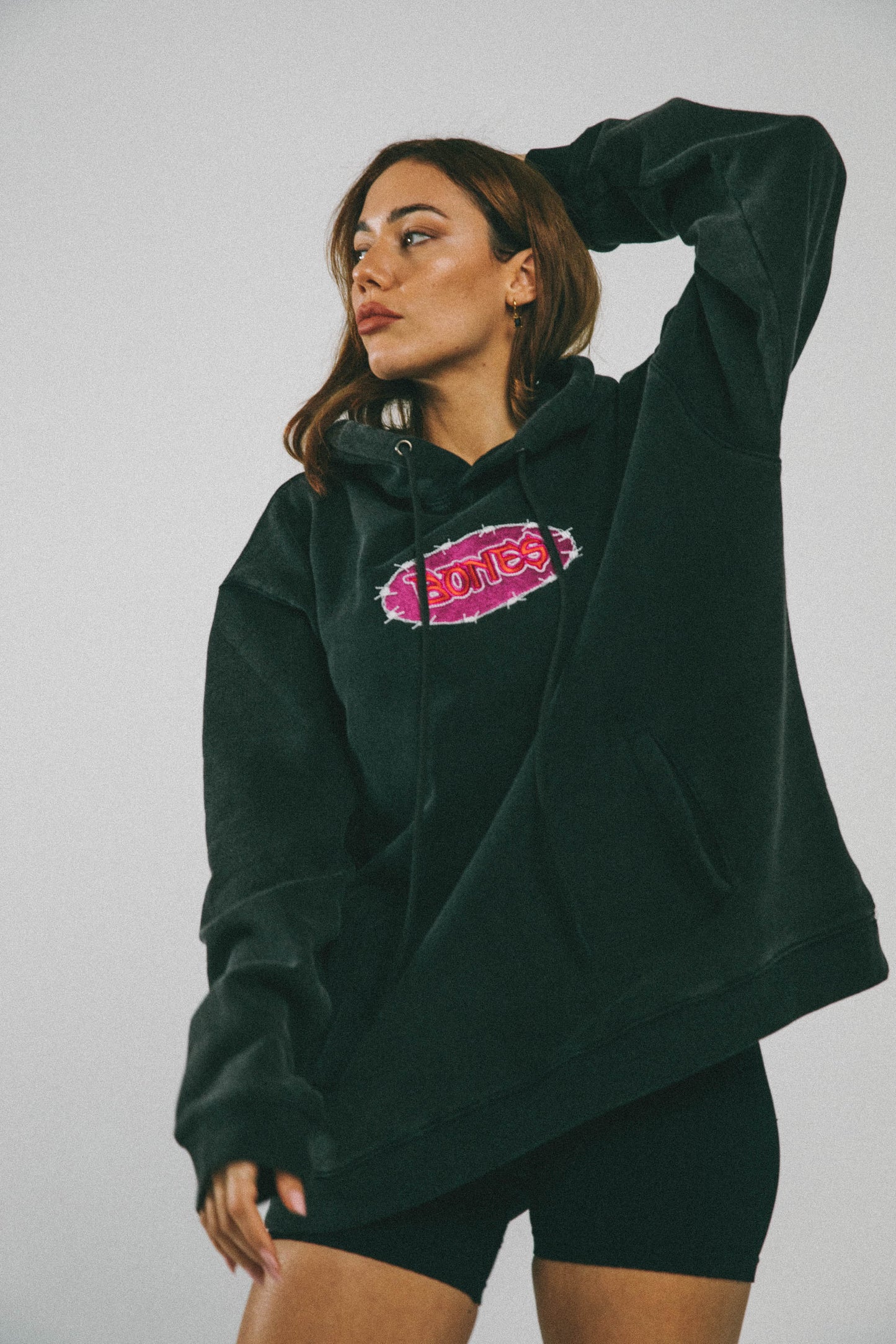 Bones Barb Hoodie - Acid Black
