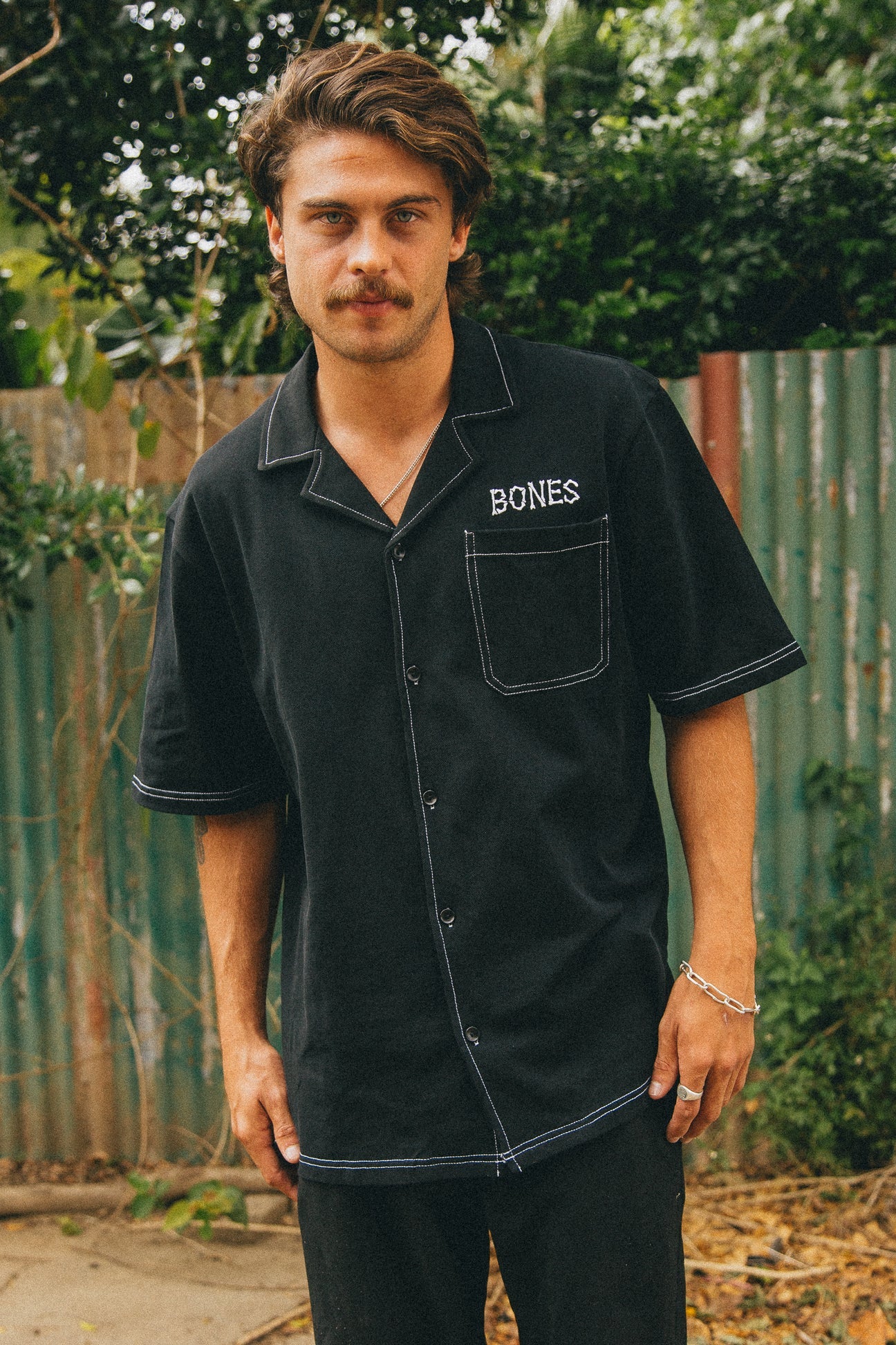 Bones Classic Contrast Stitch Shirt - Black