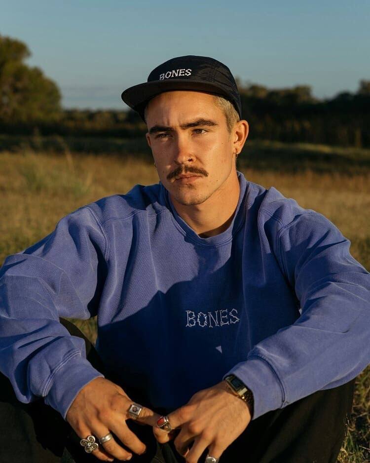 Bones Club Crew Sweater - Cobain Blue