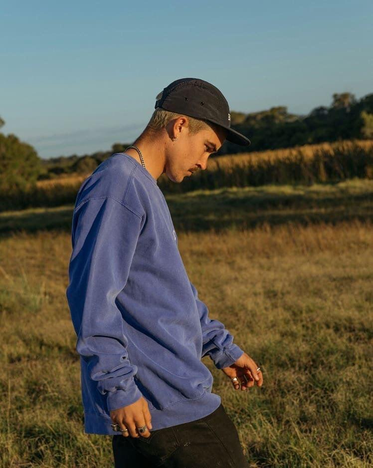 Bones Club Crew Sweater - Cobain Blue