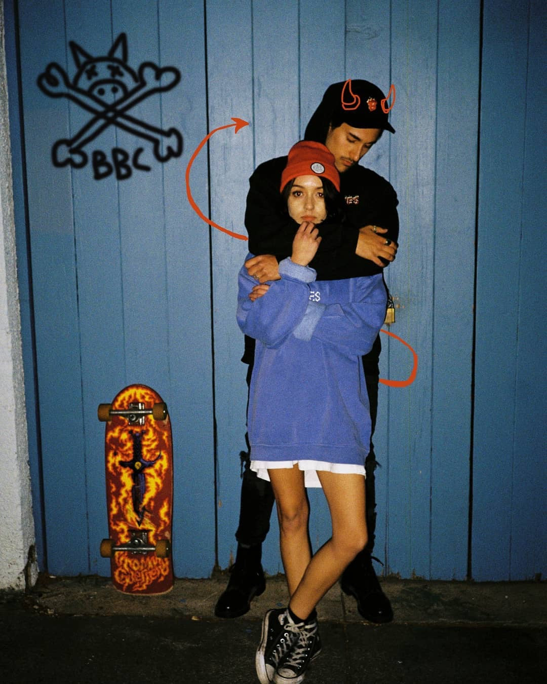 Bones Club Crew Sweater - Cobain Blue