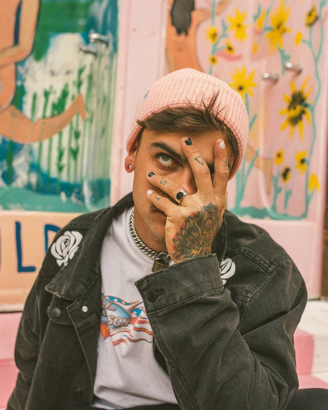 Pink Bits - Waffle Knit Beanie