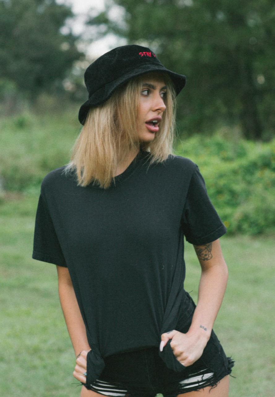 Stay Bad Bucket Hat - Black Corduroy