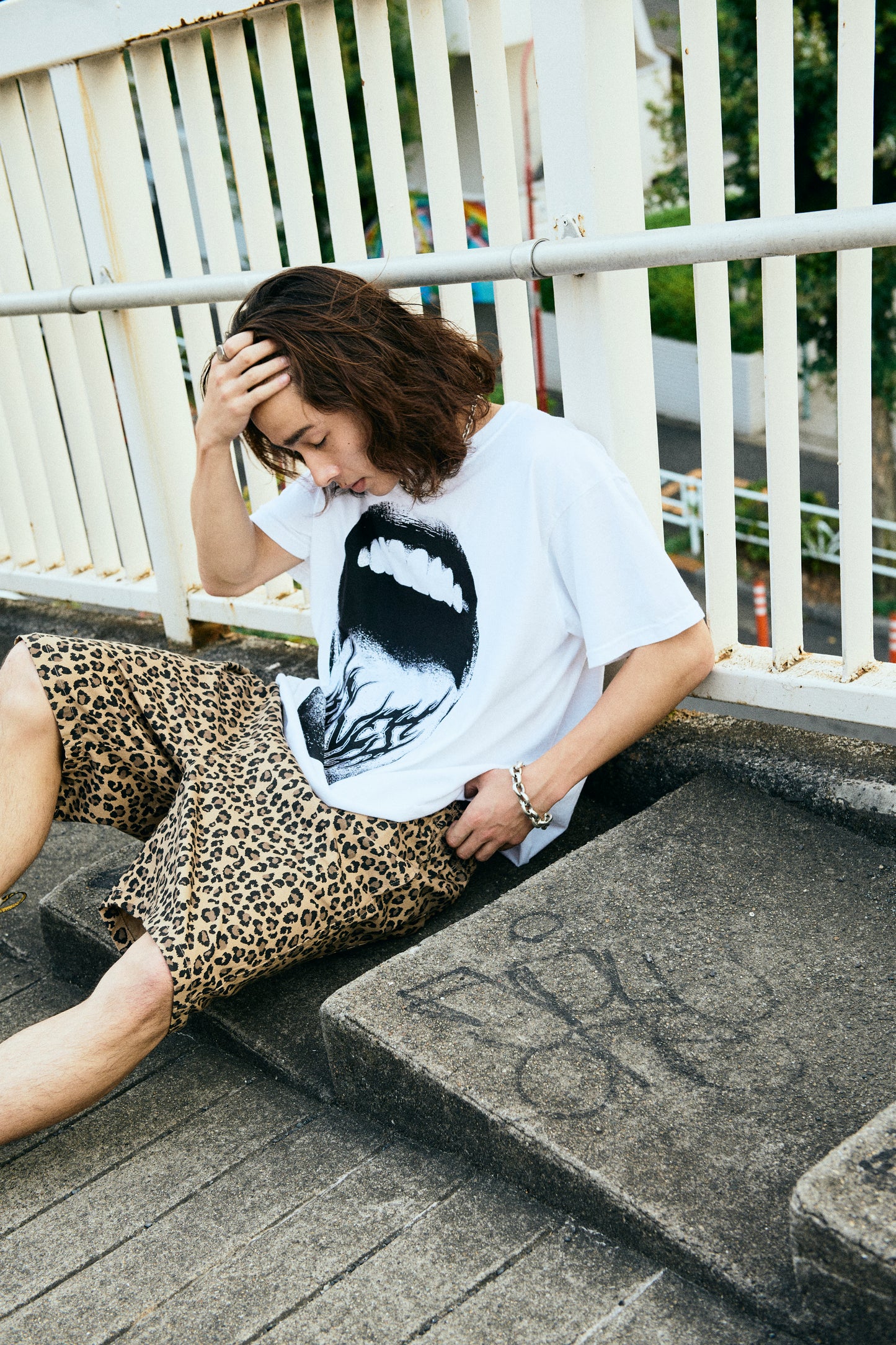 Mad Mouth Chopped Tee Vintage White