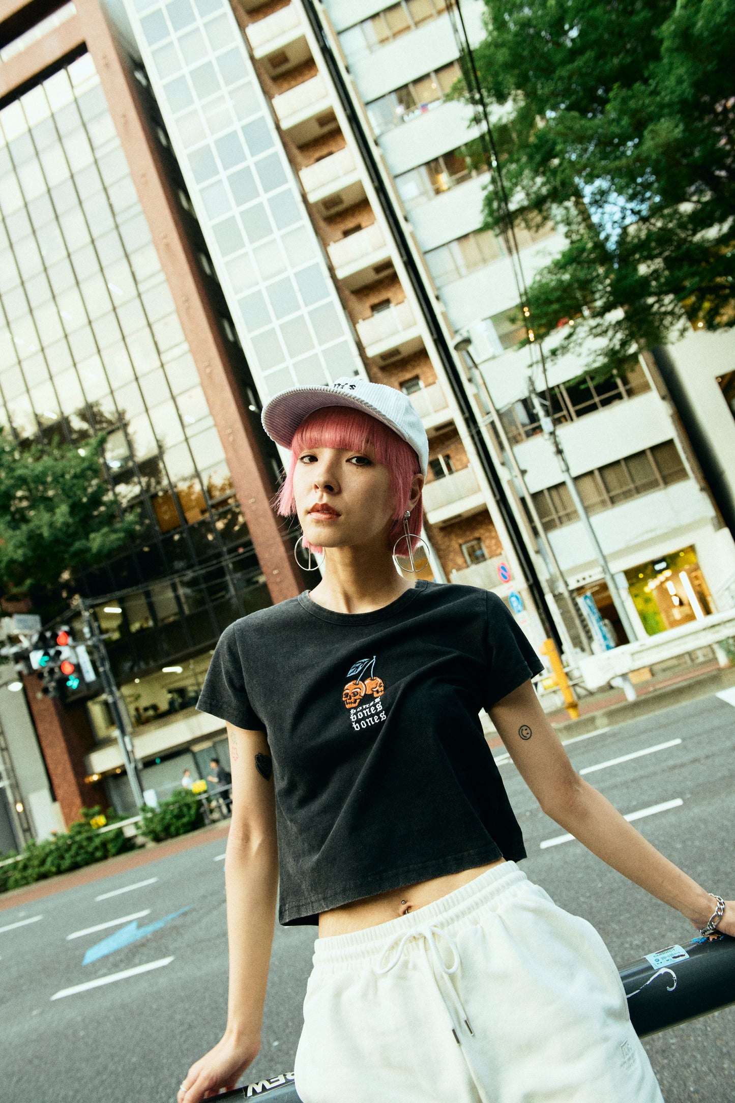 Cherry Bomb Baby Tee - Vintage Black