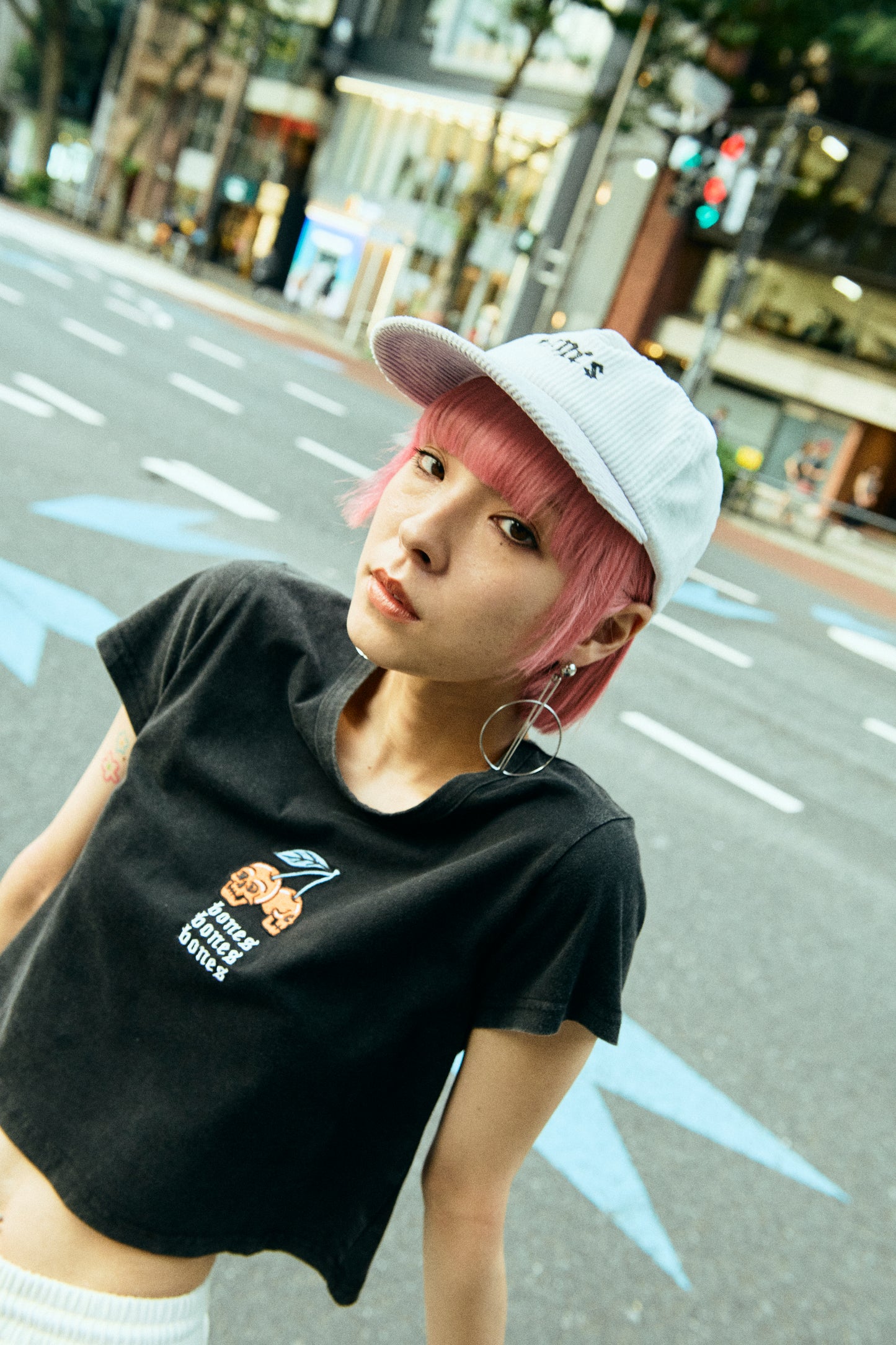 Cherry Bomb Baby Tee - Vintage Black