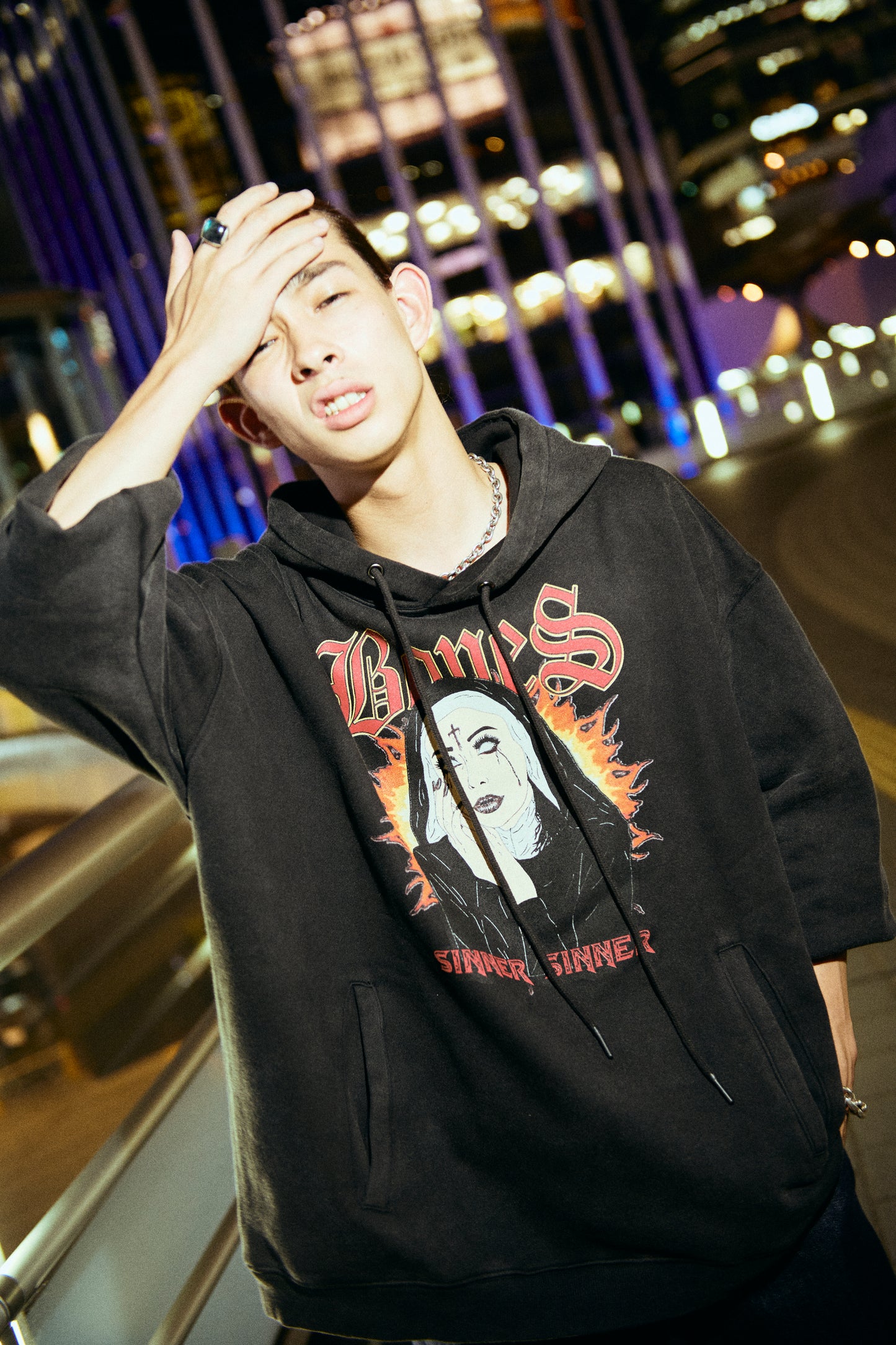 Sinner Hoodie - Vintage Black
