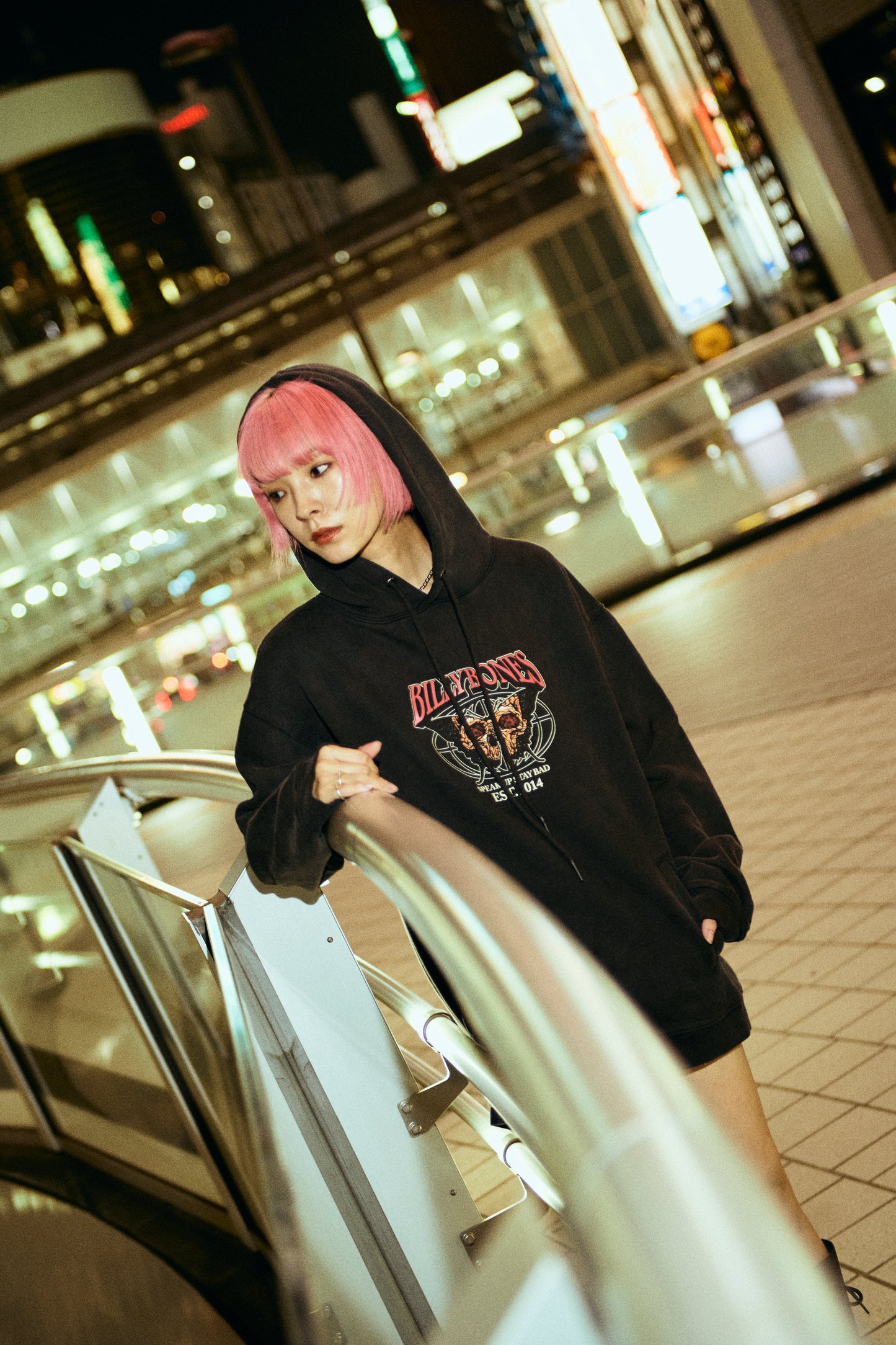 Don't Panic Hoodie - Acid Black