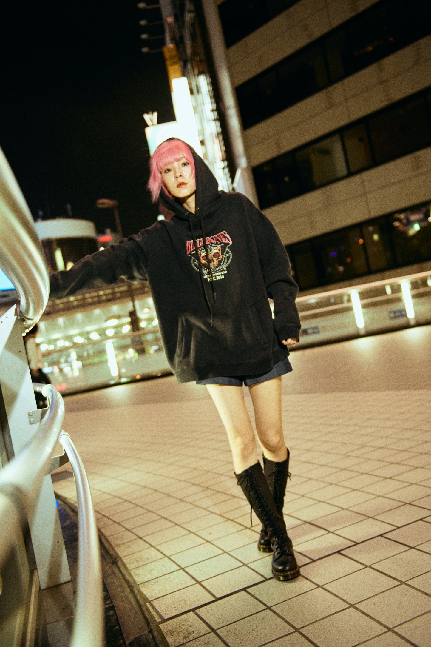 Don't Panic Hoodie - Acid Black