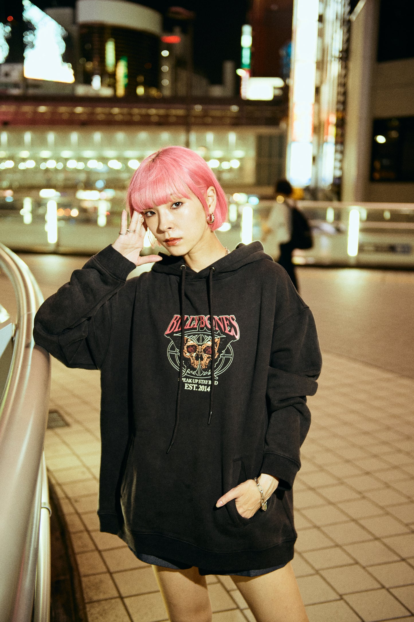 Don't Panic Hoodie - Acid Black