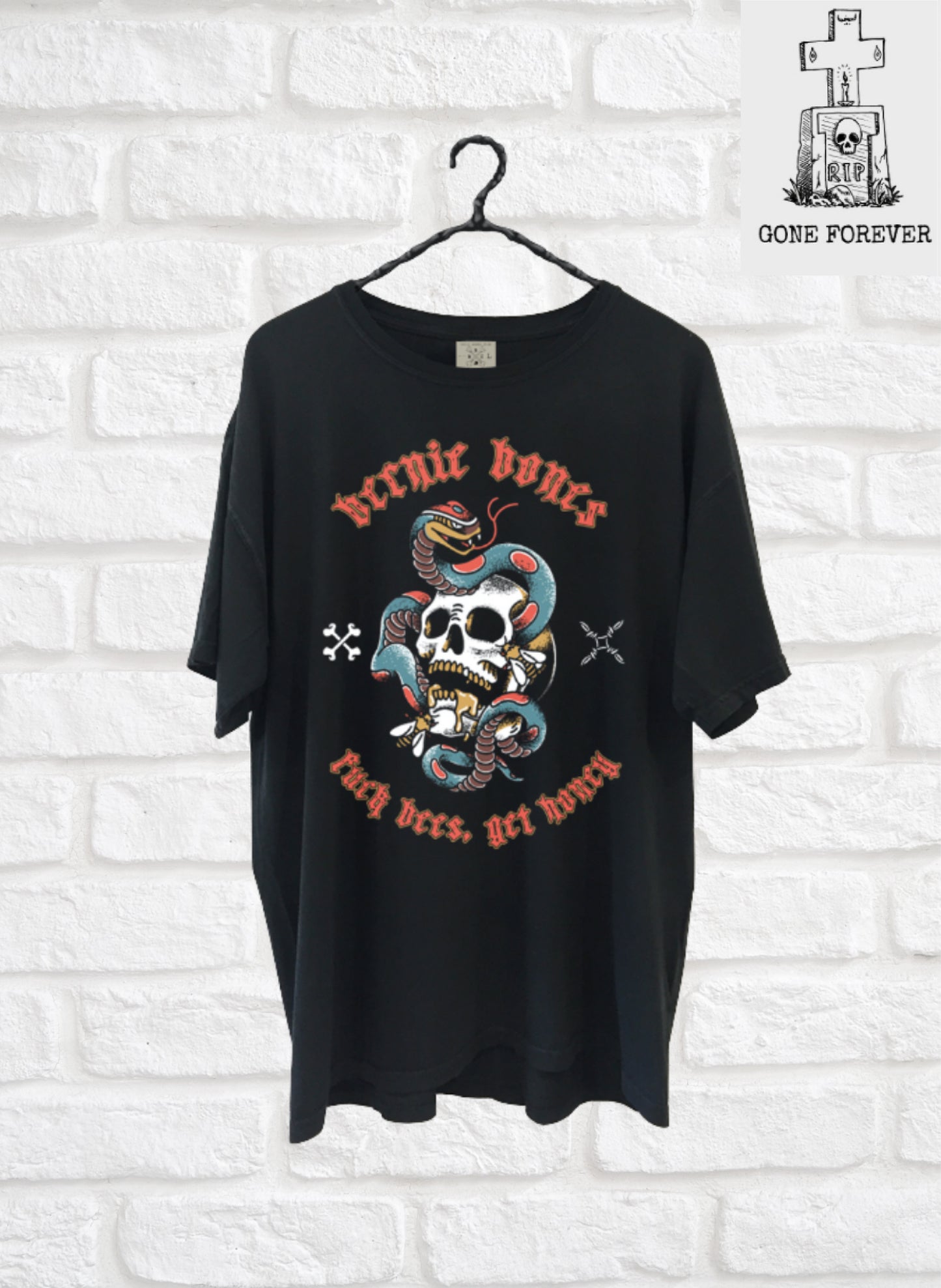 Bernie Bones Tee - Vintage Black