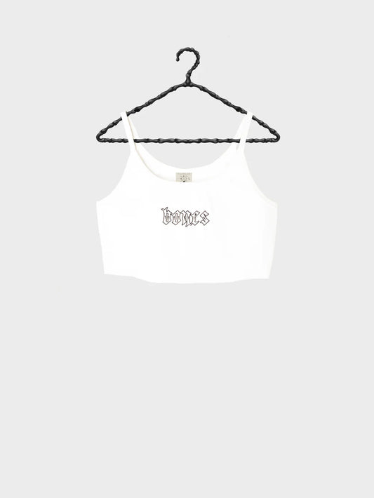 Bones Club Rib Crop - Vintage White