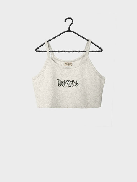 Bones Club Rib Crop - Snow Marle