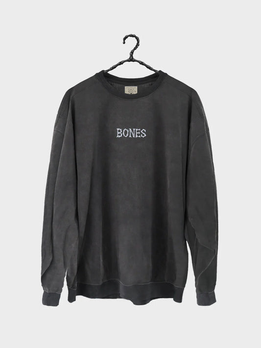 Bones Club Crew Sweater - Washed Black