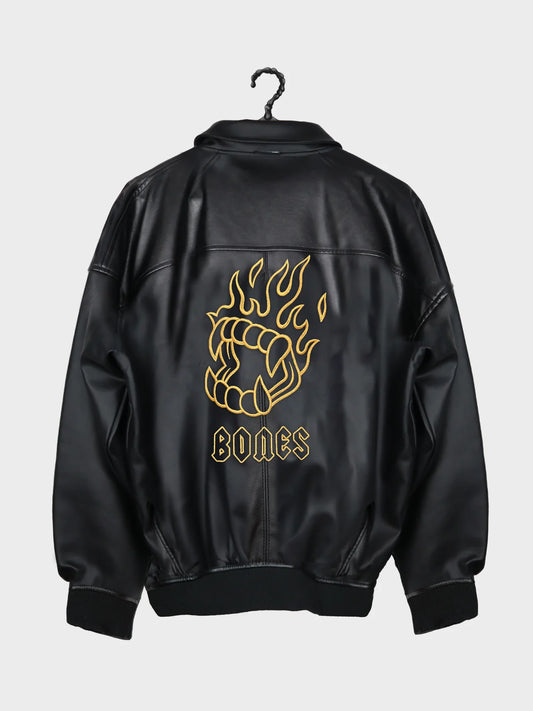Hot Lips Bomber Leather Jacket