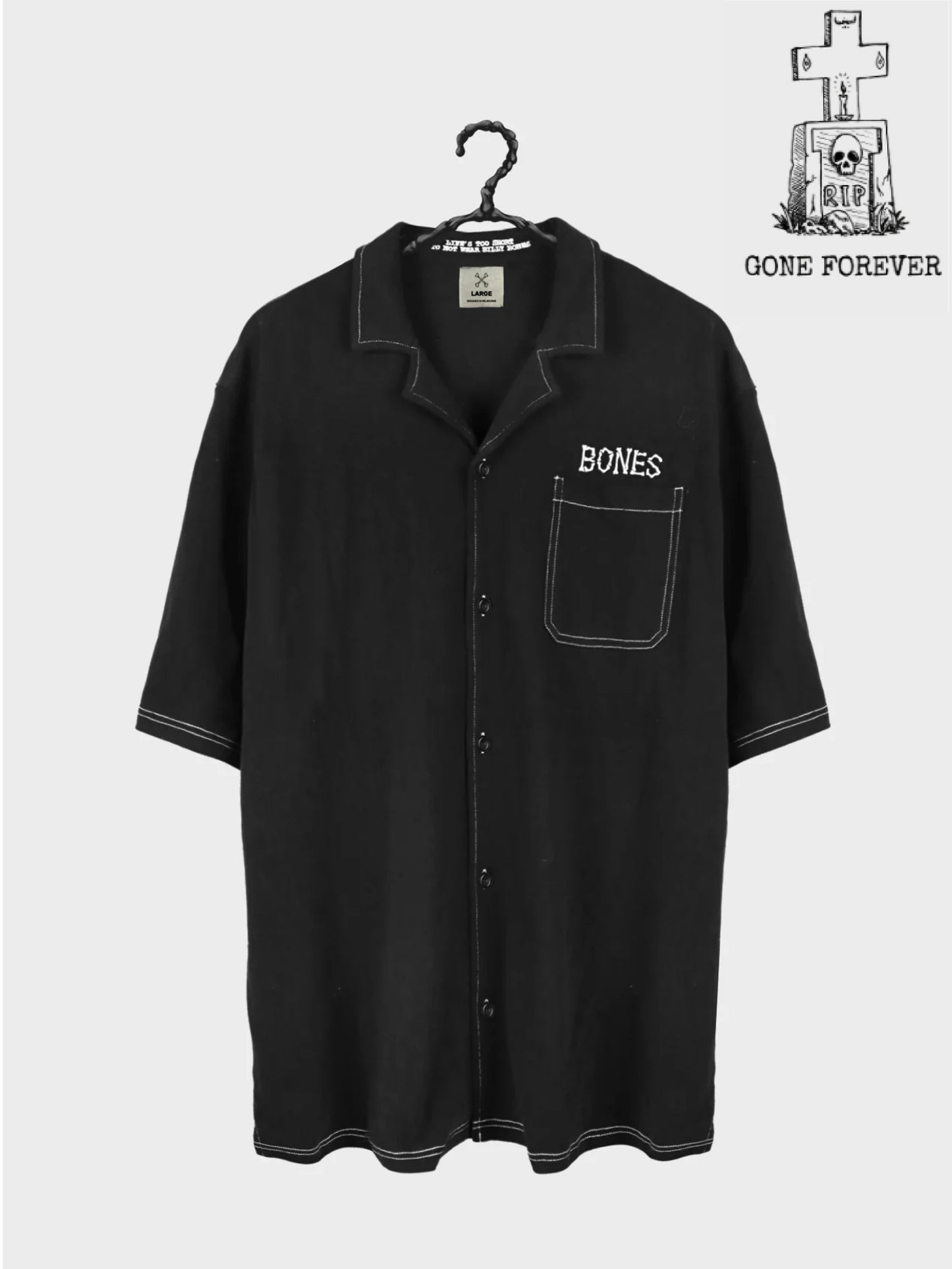 Bones Classic Contrast Stitch Shirt - Black