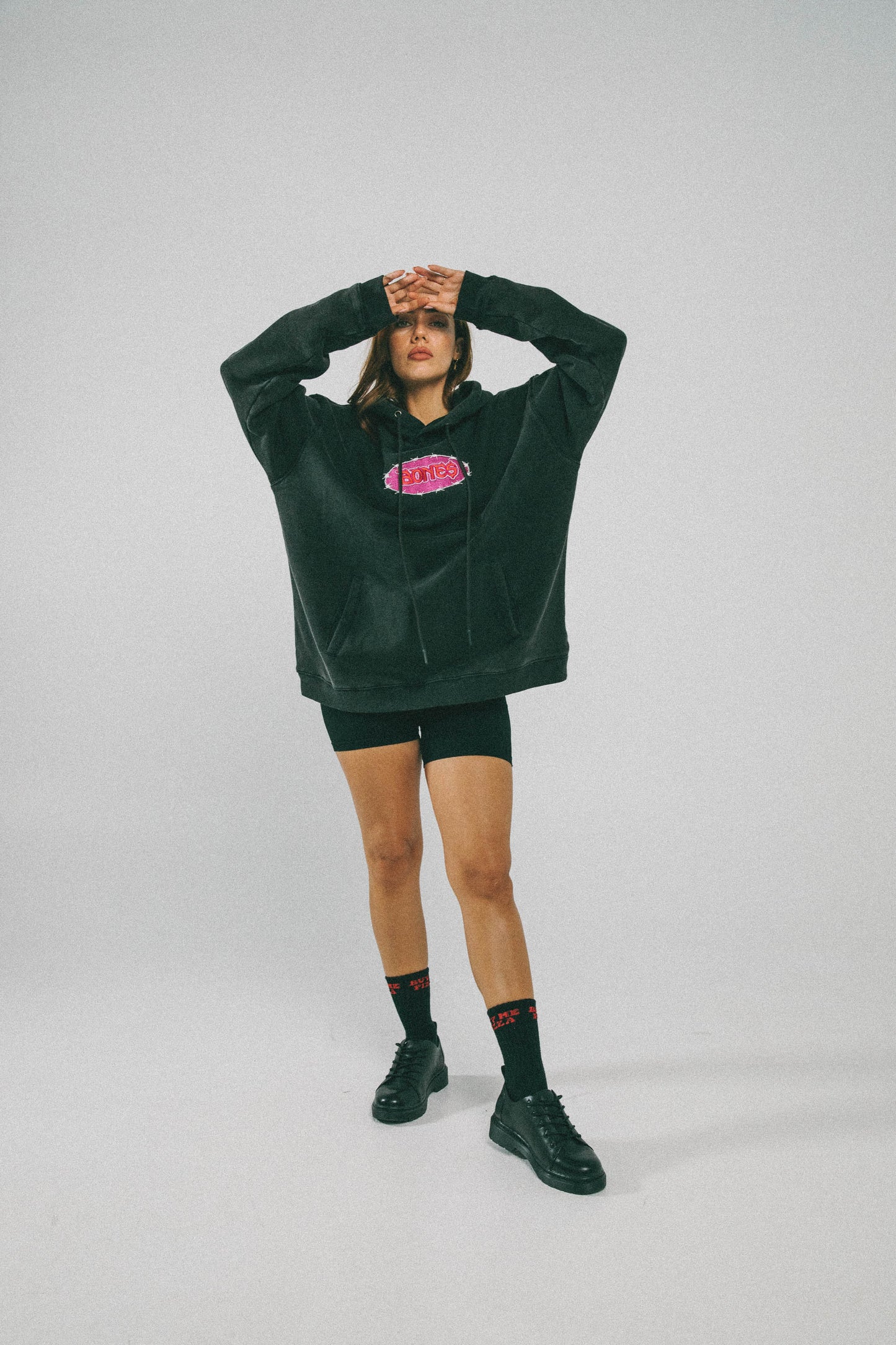 Bones Barb Hoodie - Acid Black