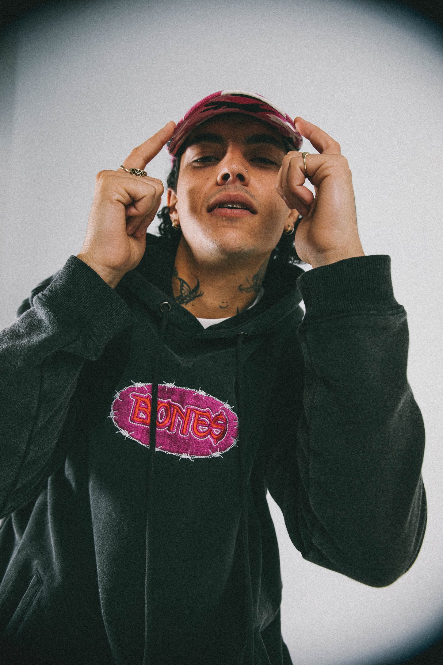 Bones Barb Hoodie - Acid Black
