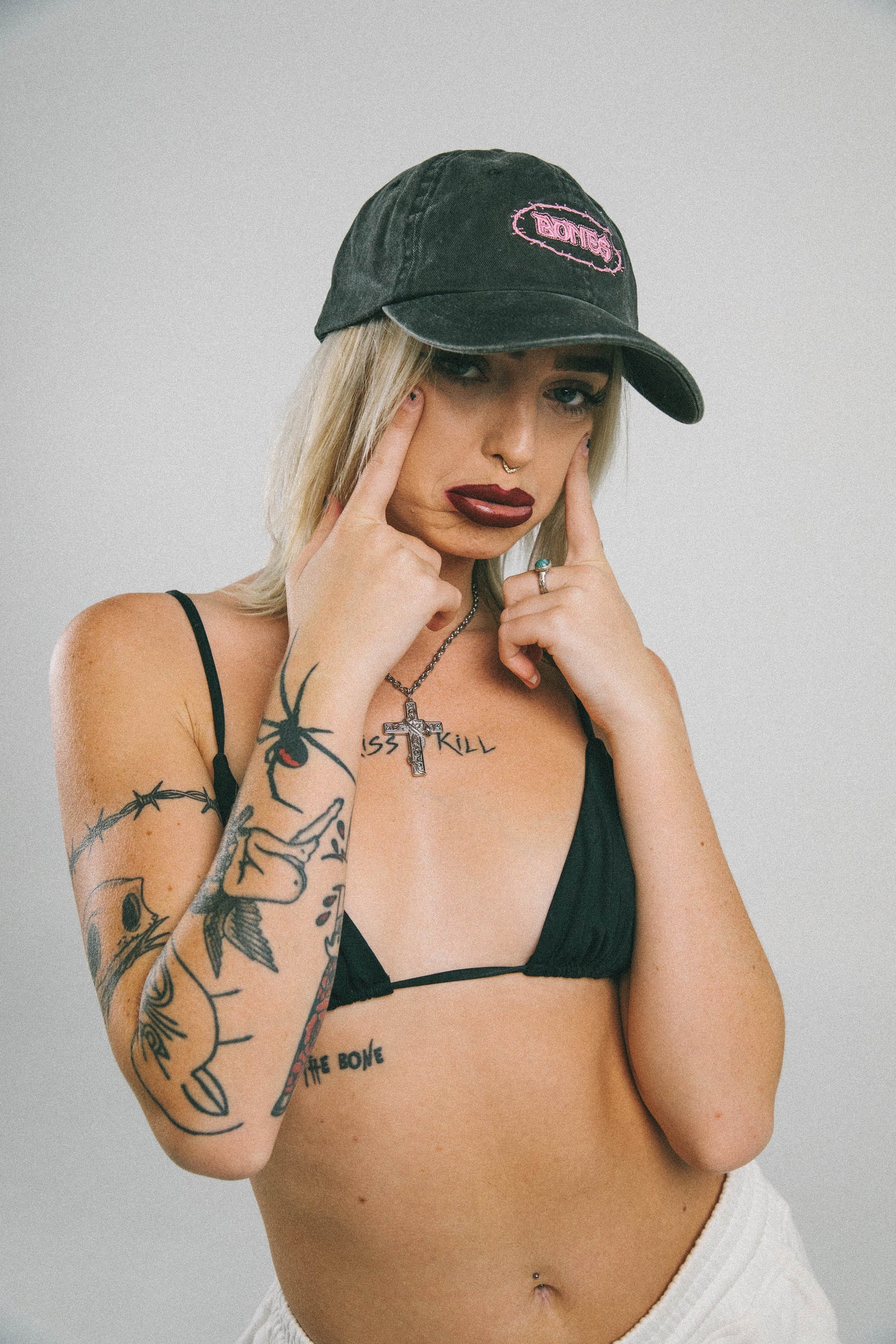Bones Dad Hat - Washed Black