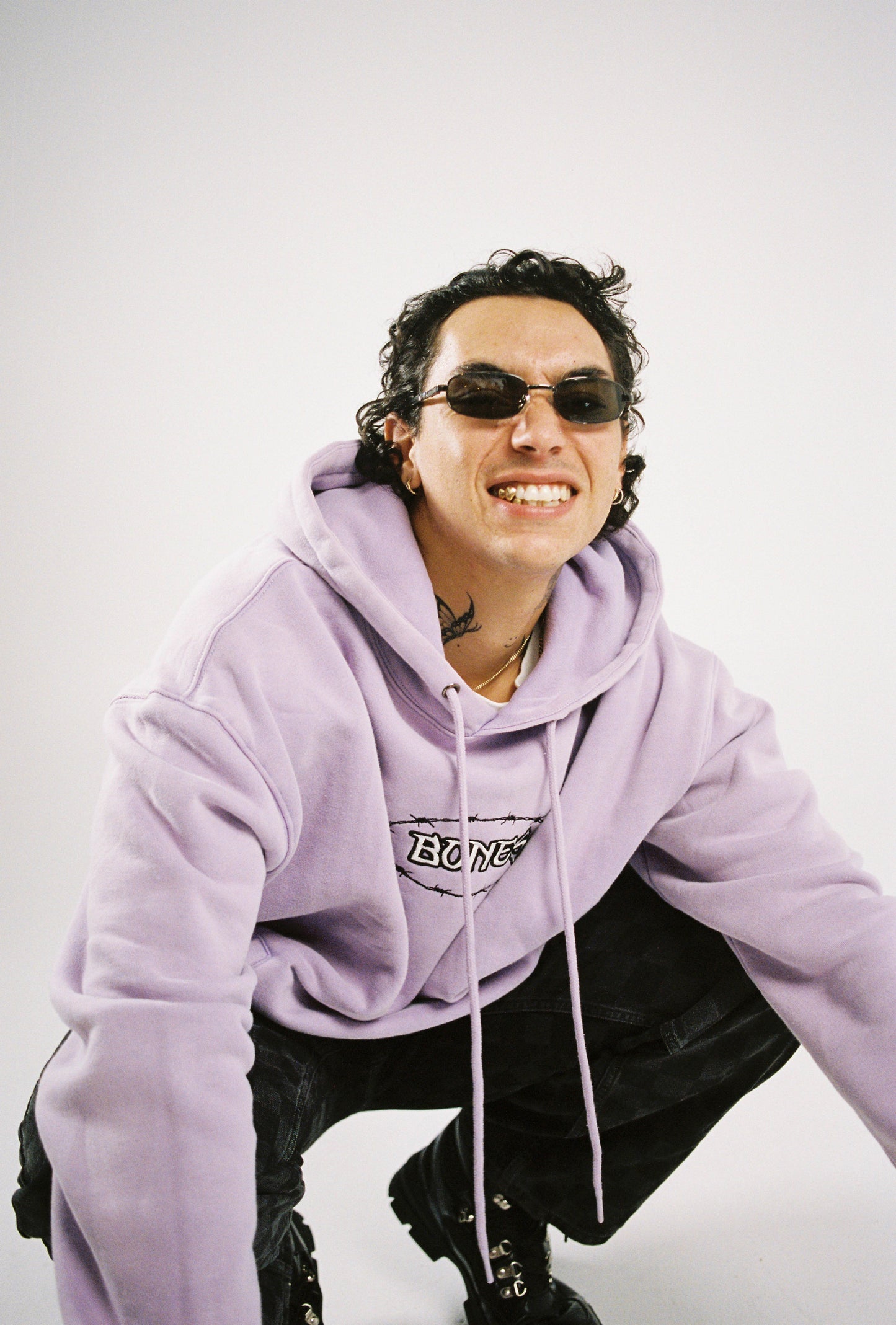 Bones Barb Hoodie - Washed Purple