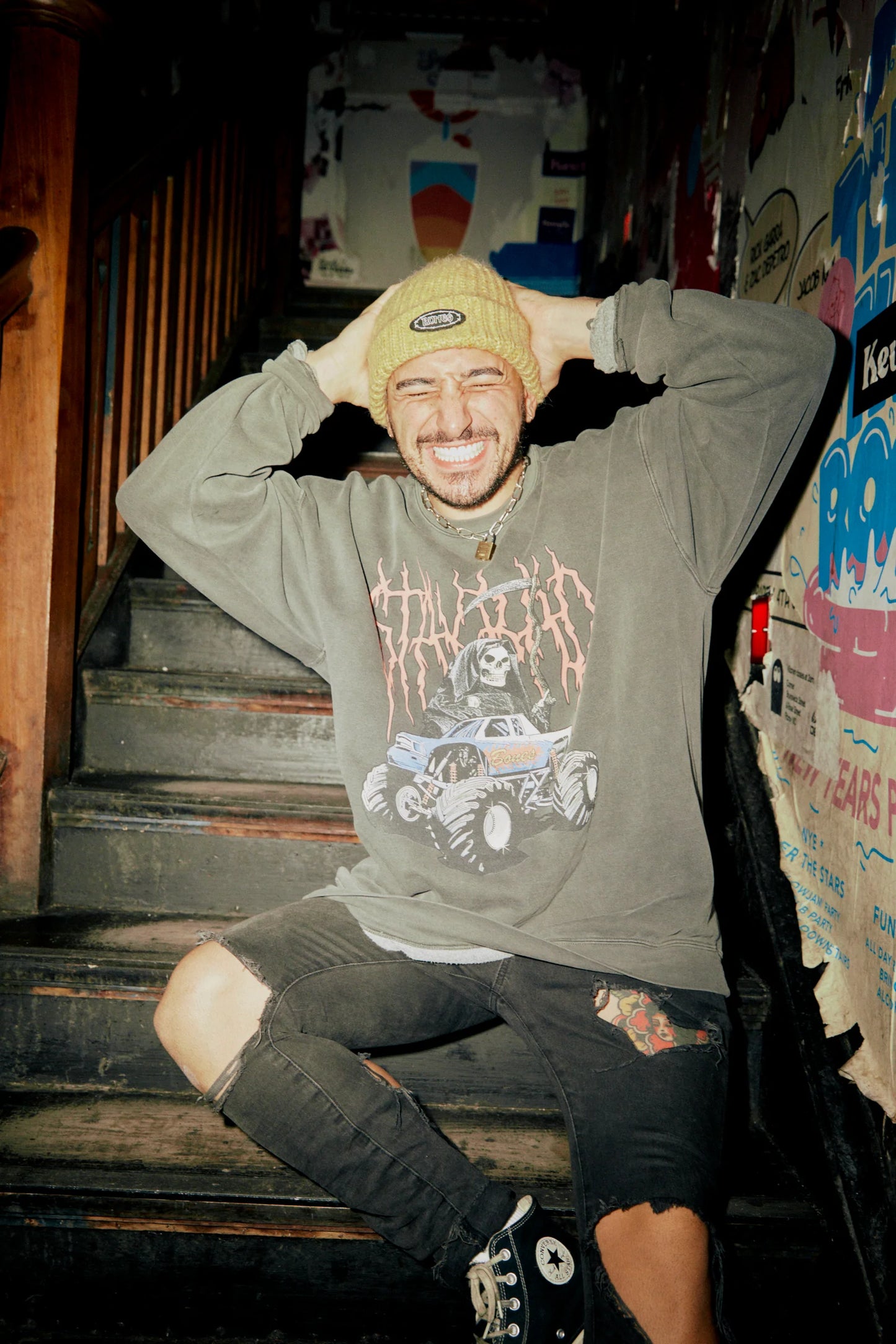 Mustard Bones Barb - Knit Beanie