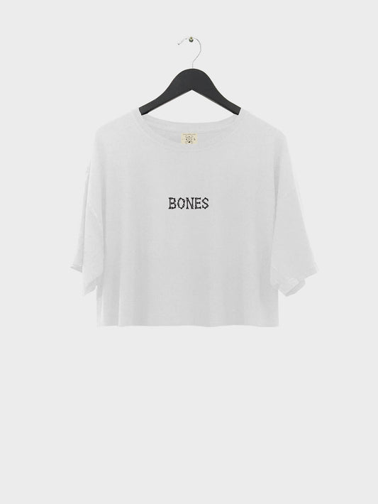 Bones Club Crop - White