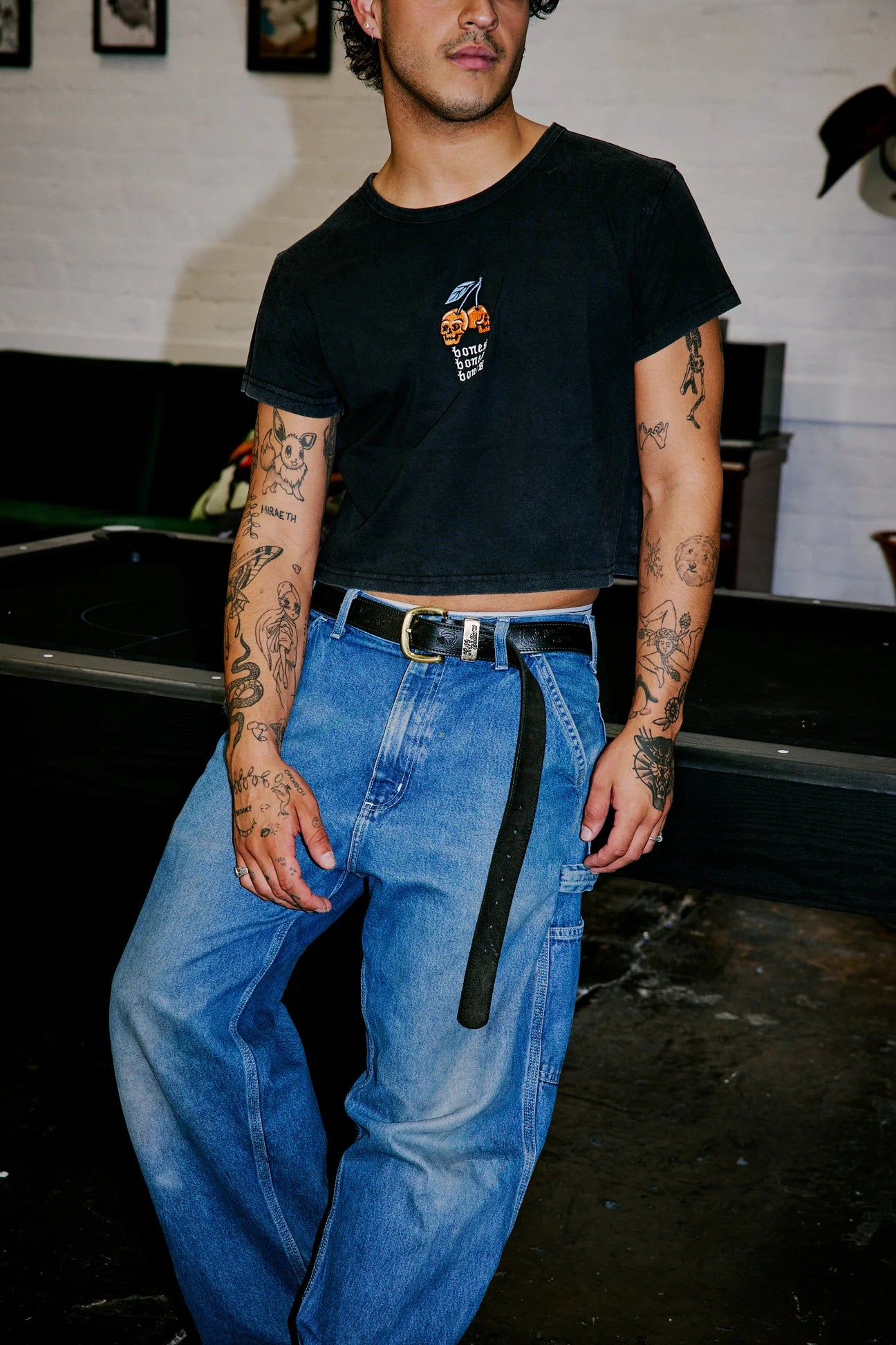 Cherry Bomb Baby Tee - Vintage Black
