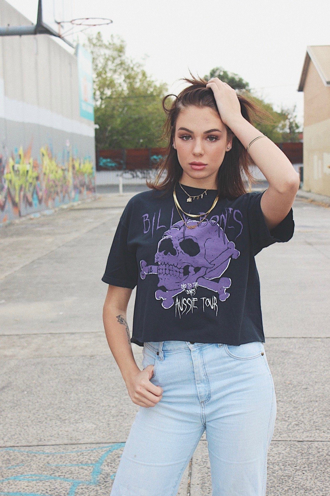 Purple Rain Crop - Black