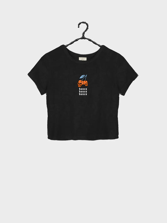 Cherry Bomb Baby Tee - Vintage Black