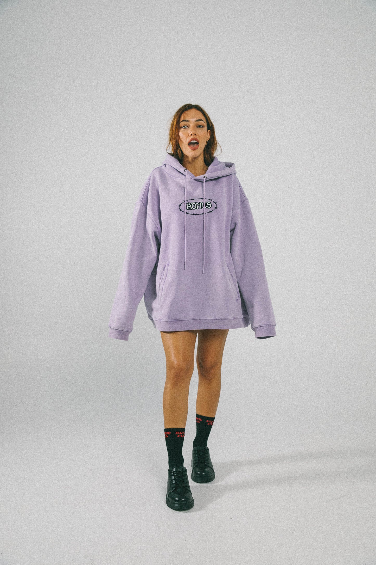 Bones Barb Hoodie - Washed Purple