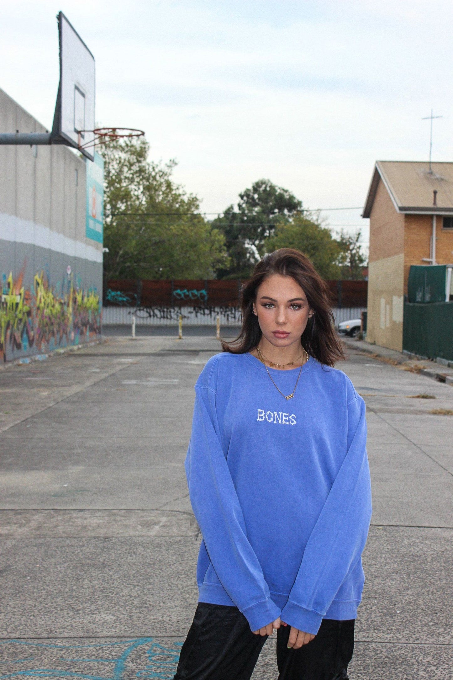 Bones Club Crew Sweater - Cobain Blue