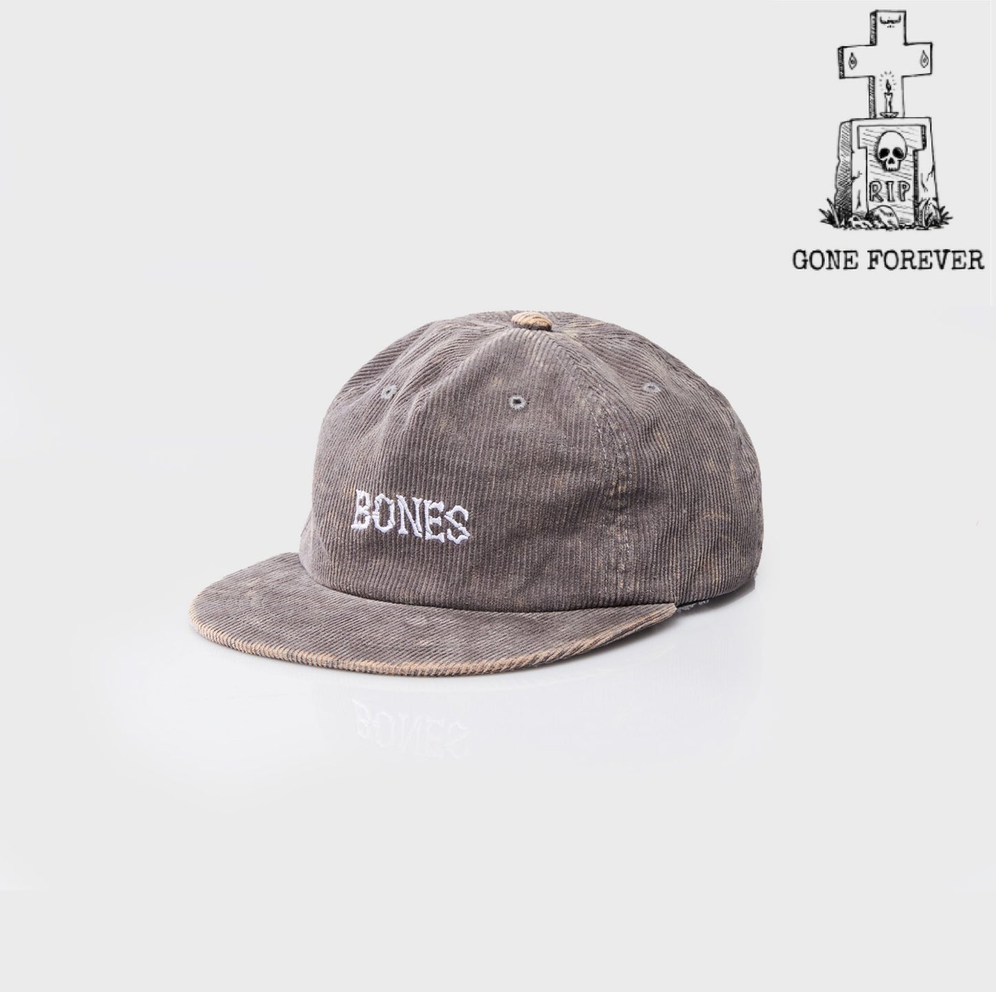 Bones Club Cord Washed Grey Cap