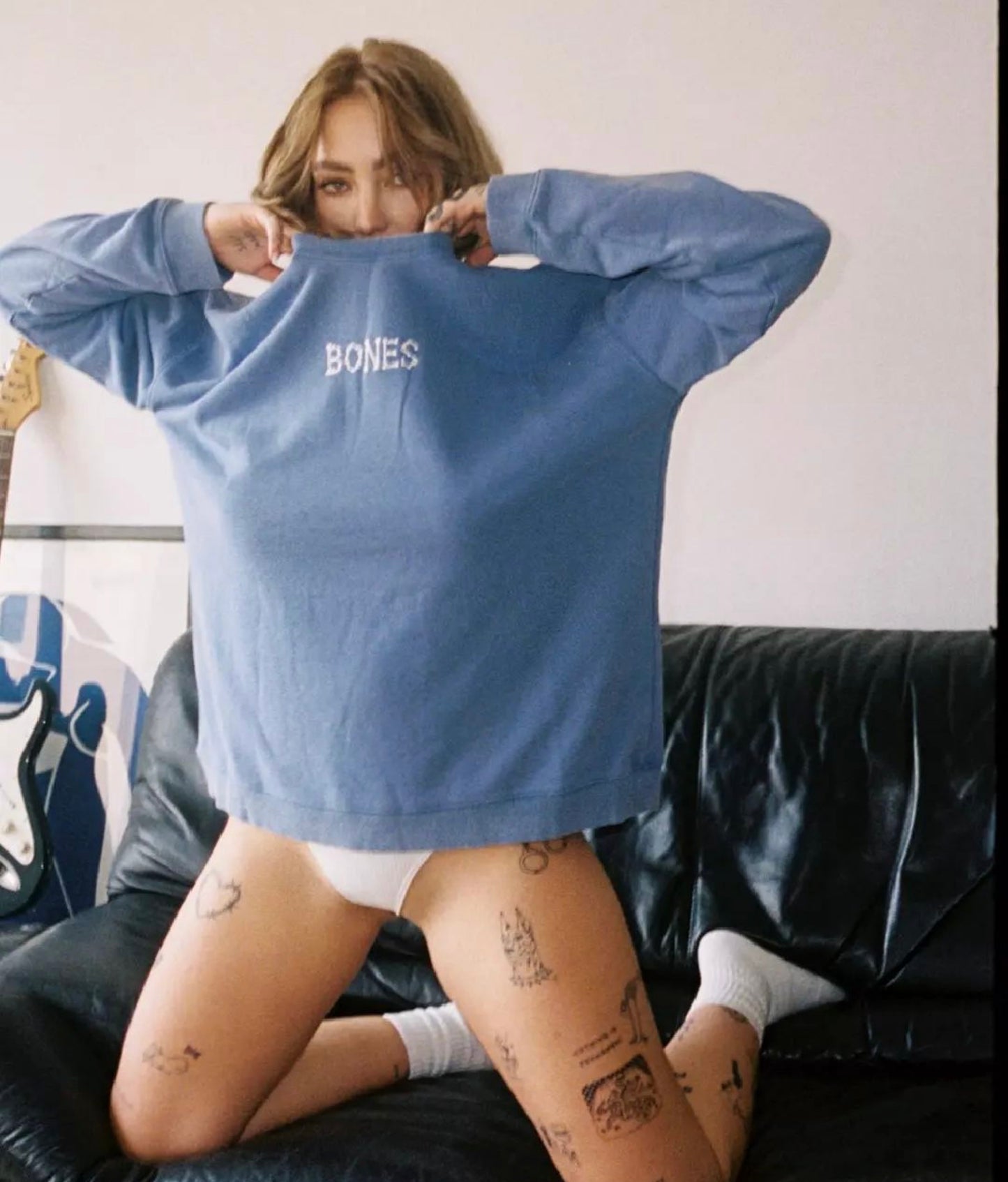 Bones Club Crew Sweater - Cobain Blue
