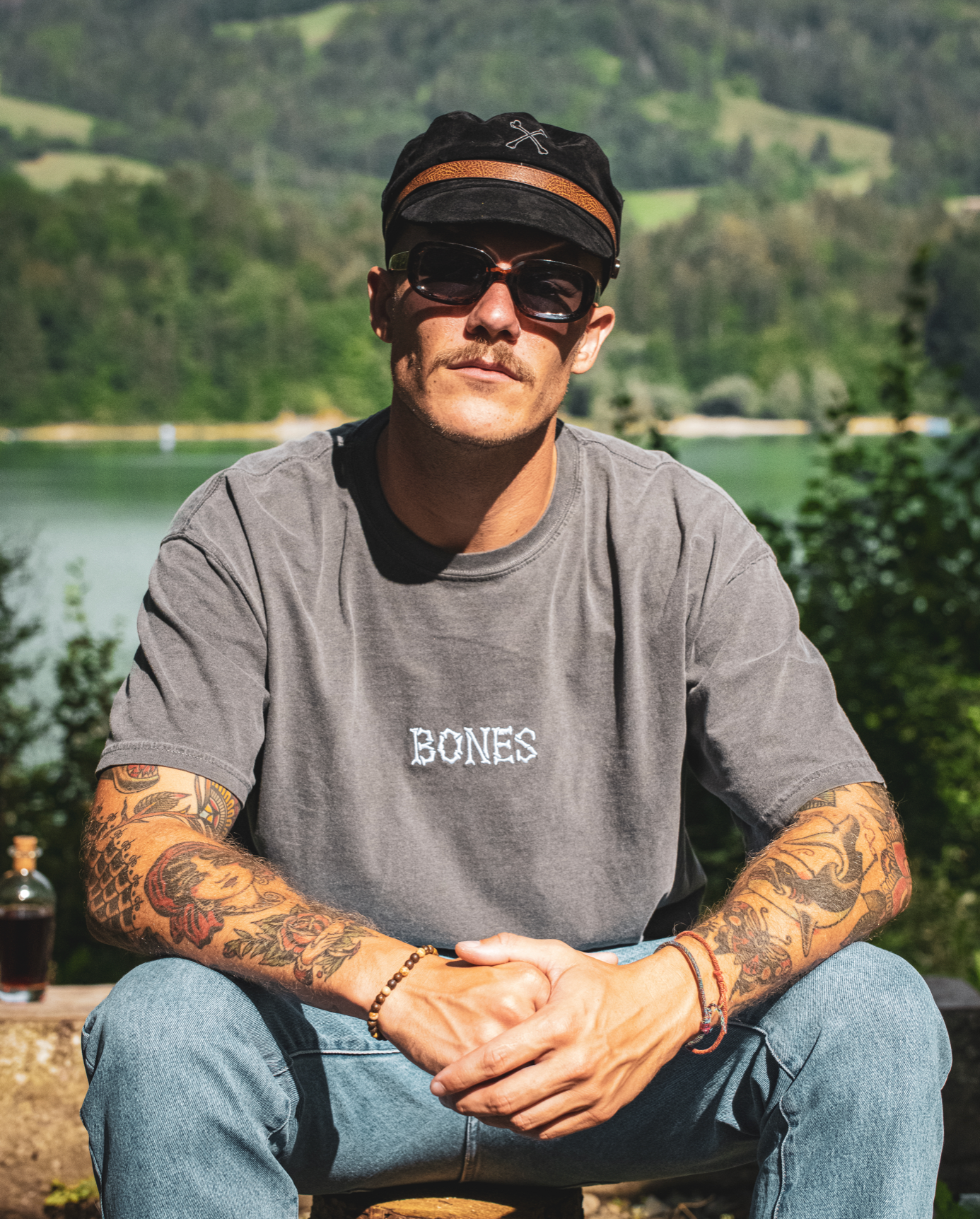 Bones Club Tee - Washed Out Black